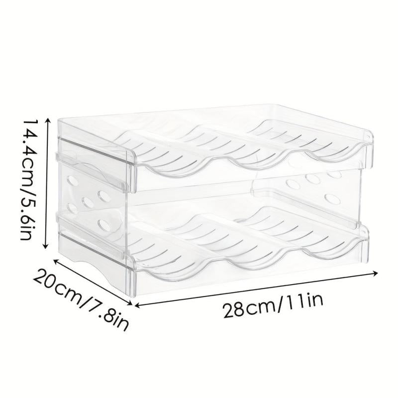 Stackable Water Bottle Organizer 2 Layers Holds 6 Bottles