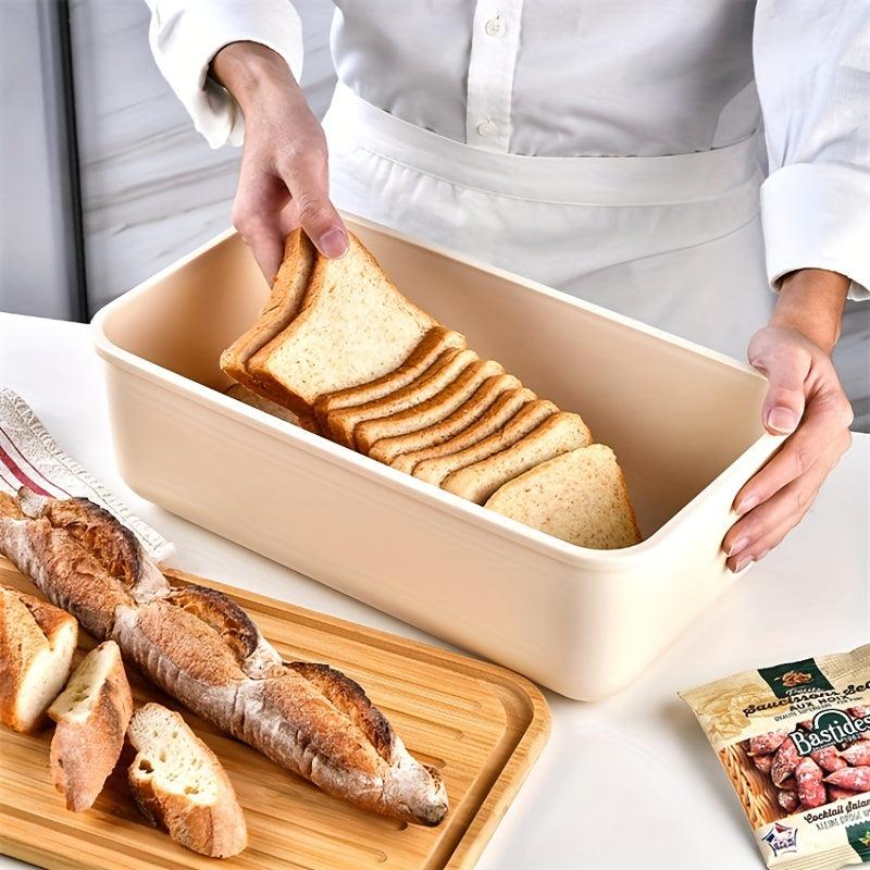Wooden Bread Box With Cutting Board Lid Food Container