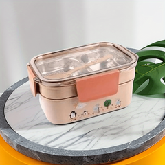 Stainless Steel Double Layer Bento Box Leakproof Food Container