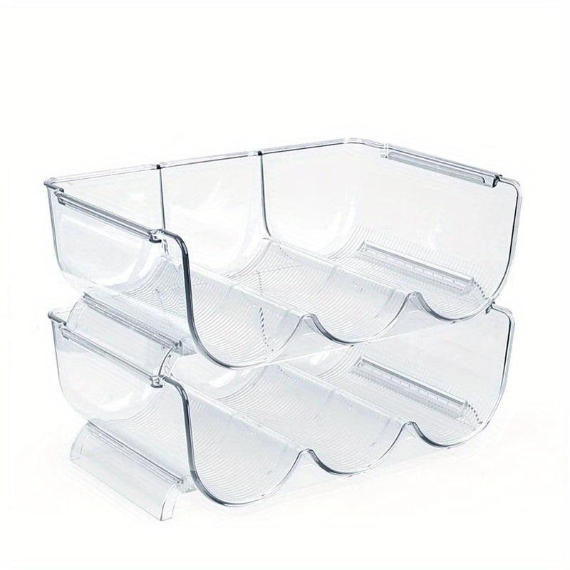 Transparent PET Wine Bottle Holder Stackable Storage Rack