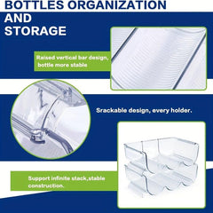 Transparent PET Wine Bottle Holder Stackable Storage Rack