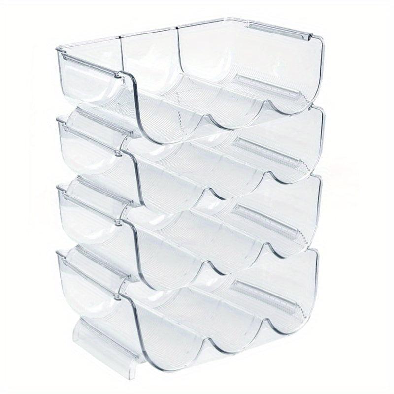 Transparent PET Wine Bottle Holder Stackable Storage Rack