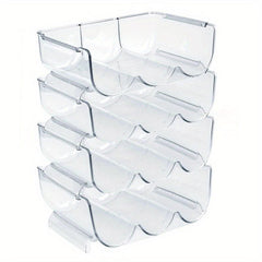 Transparent PET Wine Bottle Holder Stackable Storage Rack