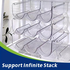 Transparent PET Wine Bottle Holder Stackable Storage Rack