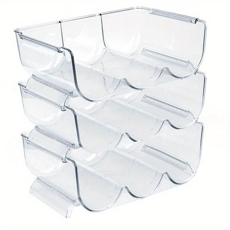 Transparent PET Wine Bottle Holder Stackable Storage Rack