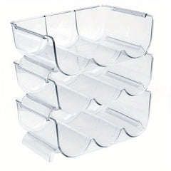 Transparent PET Wine Bottle Holder Stackable Storage Rack