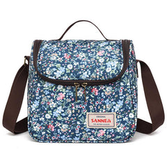 6L Portable Flower Pattern Lunch Bag, Cold Thermal Insulation, Hand Wash