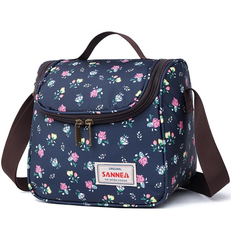 6L Portable Flower Pattern Lunch Bag, Cold Thermal Insulation, Hand Wash