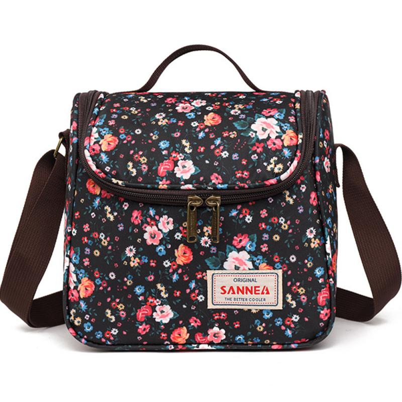 6L Portable Flower Pattern Lunch Bag, Cold Thermal Insulation, Hand Wash