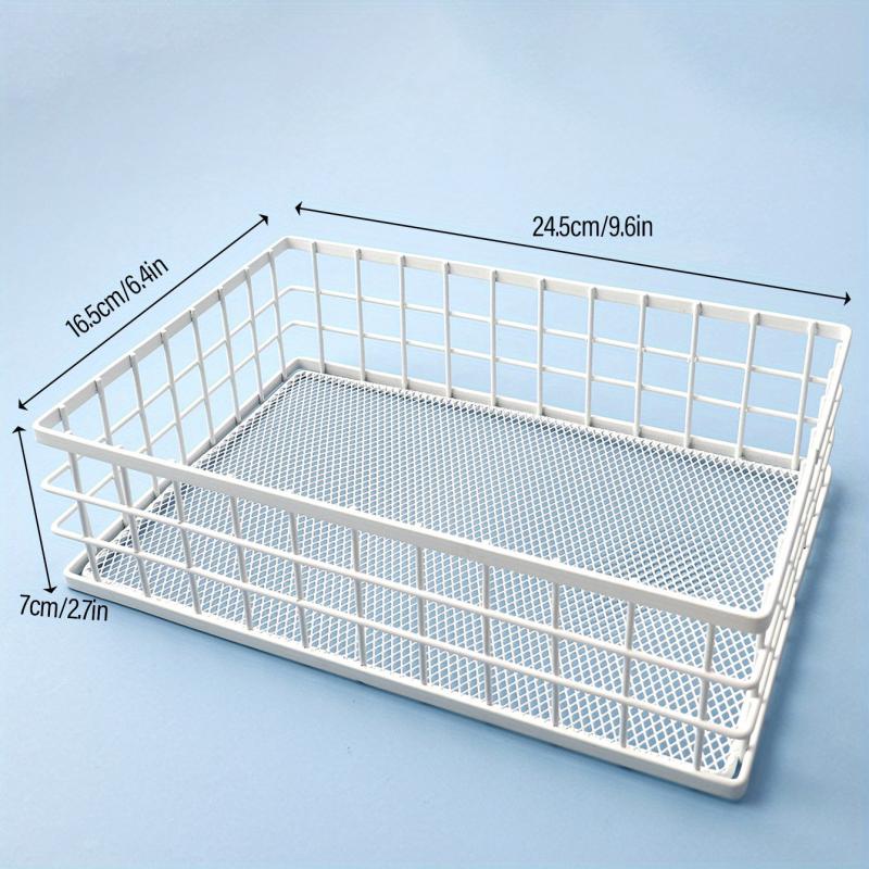 Metal Cutlery Storage Basket Cosmetic Organizer Rectangular Box