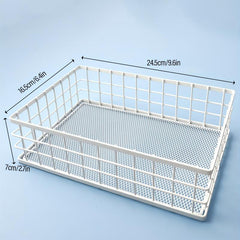 Metal Cutlery Storage Basket Cosmetic Organizer Rectangular Box