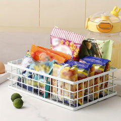 Metal Cutlery Storage Basket Cosmetic Organizer Rectangular Box