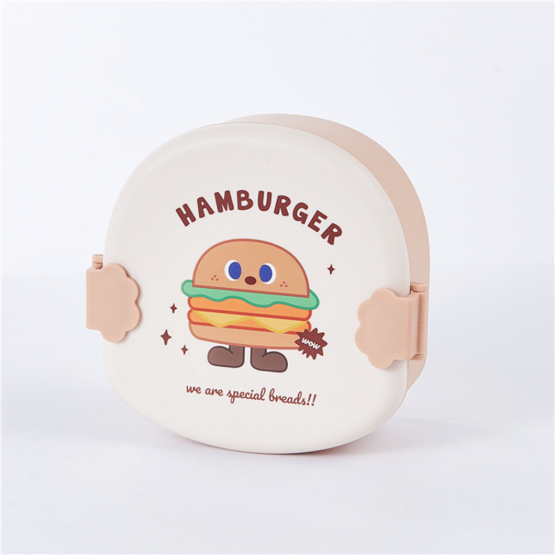 Creative Hamburger Print Lunch Box Leakproof Food Container