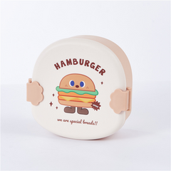 Creative Hamburger Print Lunch Box Leakproof Food Container