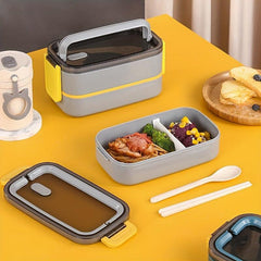 Japanese Style 2-layer Lunch Box Divided Grid Meal Box