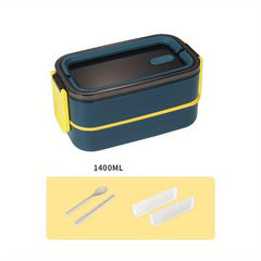 Japanese Style 2-layer Lunch Box Divided Grid Meal Box