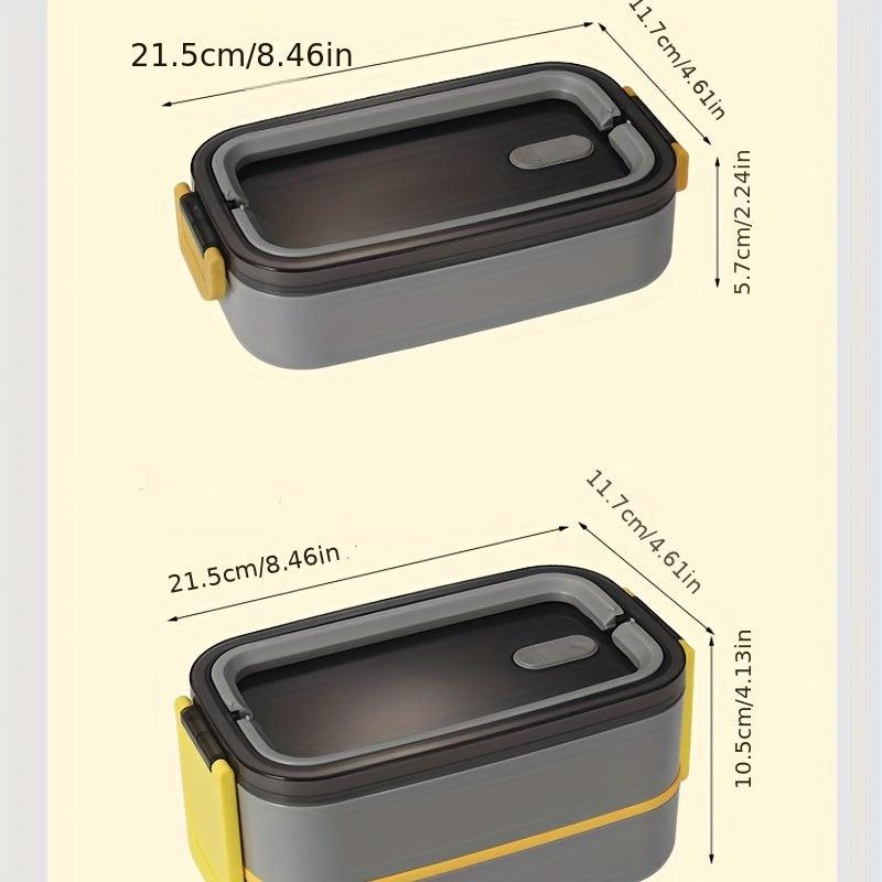 Japanese Style 2-layer Lunch Box Divided Grid Meal Box