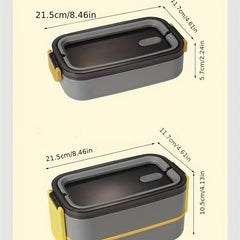 Japanese Style 2-layer Lunch Box Divided Grid Meal Box
