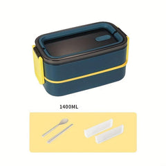 Japanese Style 2-layer Lunch Box Divided Grid Meal Box