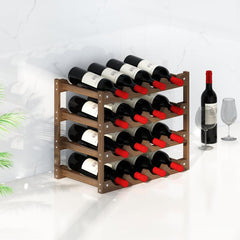 1pc Tabletop Wine Rack Solid Wood Decoration