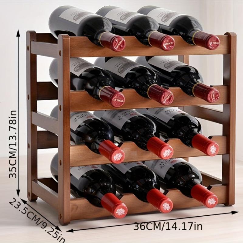 1pc Tabletop Wine Rack Solid Wood Decoration