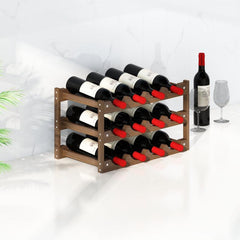 1pc Tabletop Wine Rack Solid Wood Decoration