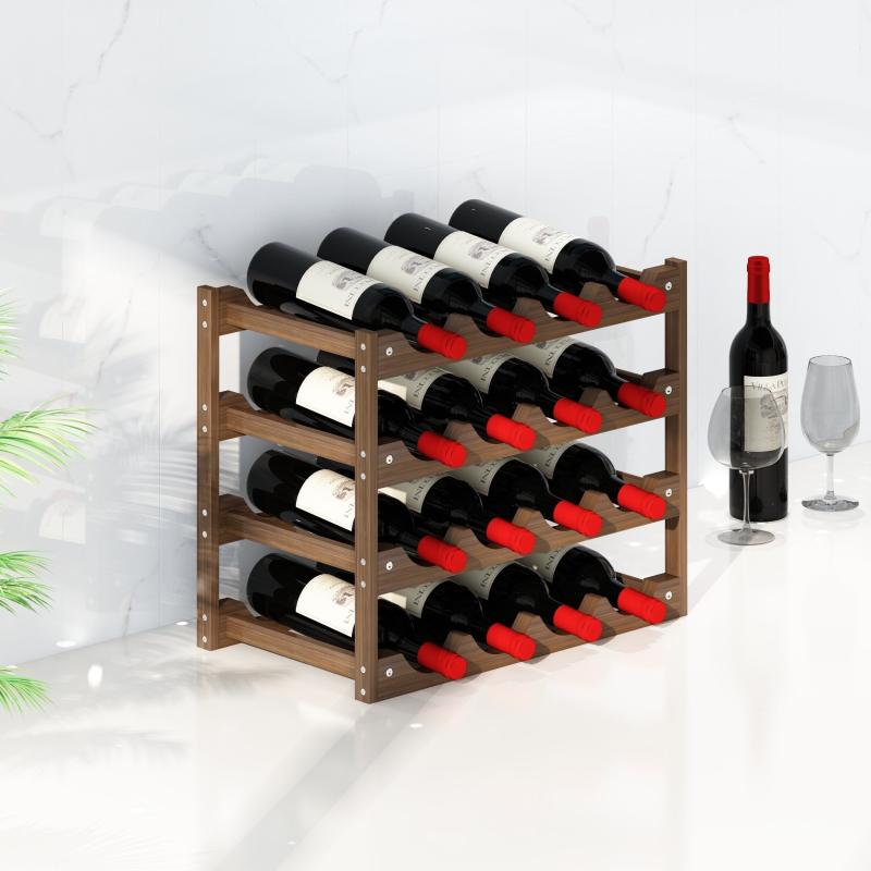 1pc Tabletop Wine Rack Solid Wood Decoration