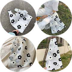 Embroidered Clear Organza Tote Recycle Shopping Bag Shoulder Bags For Female