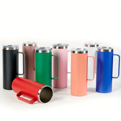 20oz Stainless Steel Vacuum Flask with Handle Leakproof Insulated Cup