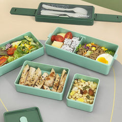 3-Layer Compartment Lunch Box Microwave Safe Fat Reduction Lunch Box Teenagers