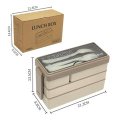3-Layer Compartment Lunch Box Microwave Safe Fat Reduction Lunch Box Teenagers