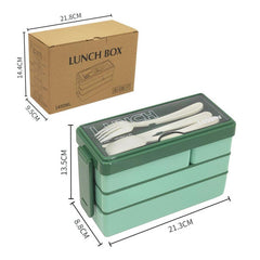3-Layer Compartment Lunch Box Microwave Safe Fat Reduction Lunch Box Teenagers