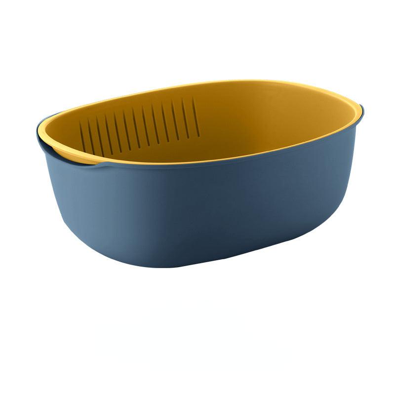 Double Layer Drainage Basket 2-in-1 Washing Basin & Storage Bowl