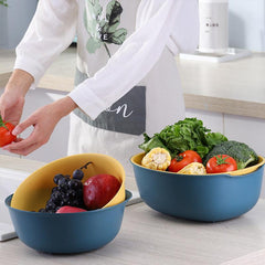 Double Layer Drainage Basket 2-in-1 Washing Basin & Storage Bowl
