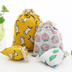 4pcs Cartoon Drawstring Organiser Sundry Storage Bags