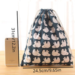 4pcs Cartoon Drawstring Organiser Sundry Storage Bags