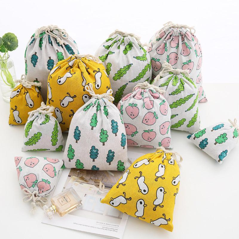 4pcs Cartoon Drawstring Organiser Sundry Storage Bags