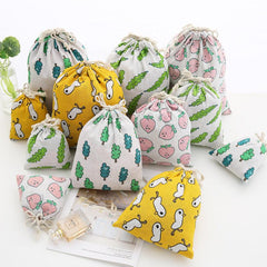 4pcs Cartoon Drawstring Organiser Sundry Storage Bags