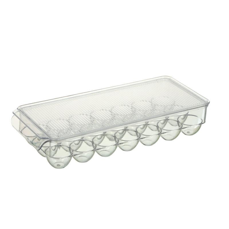 Clear Plastic Egg Rack 21 Compartments, Large Capacity Refrigerator Storage