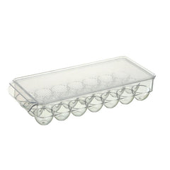 Clear Plastic Egg Rack 21 Compartments, Large Capacity Refrigerator Storage