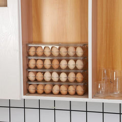 Clear Plastic Egg Rack 21 Compartments, Large Capacity Refrigerator Storage