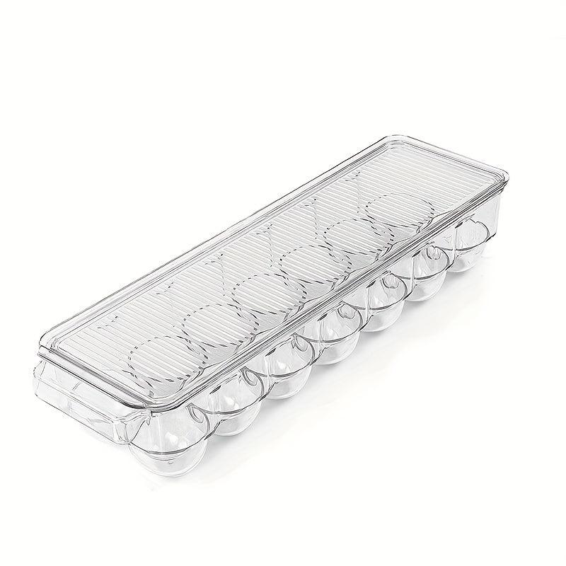 Clear Plastic Egg Rack 21 Compartments, Large Capacity Refrigerator Storage