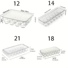 Clear Plastic Egg Rack 21 Compartments, Large Capacity Refrigerator Storage