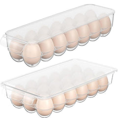 Clear Plastic Egg Rack 21 Compartments, Large Capacity Refrigerator Storage