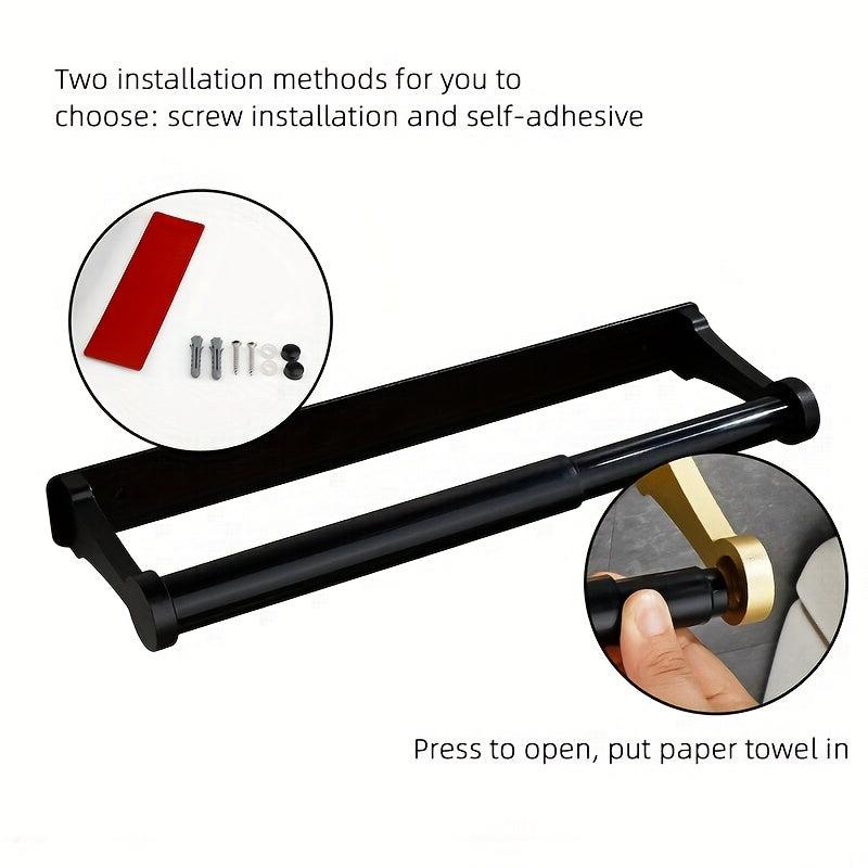 Aluminum Paper Towel Holder Wall Mount Under Cabinet Storage Rack