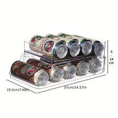 Foldable Refrigerator Beverage Organizer Double Layer Storage Rack