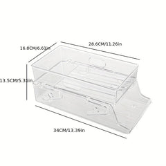 Foldable Refrigerator Beverage Organizer Double Layer Storage Rack