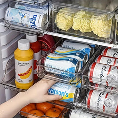 Foldable Refrigerator Beverage Organizer Double Layer Storage Rack
