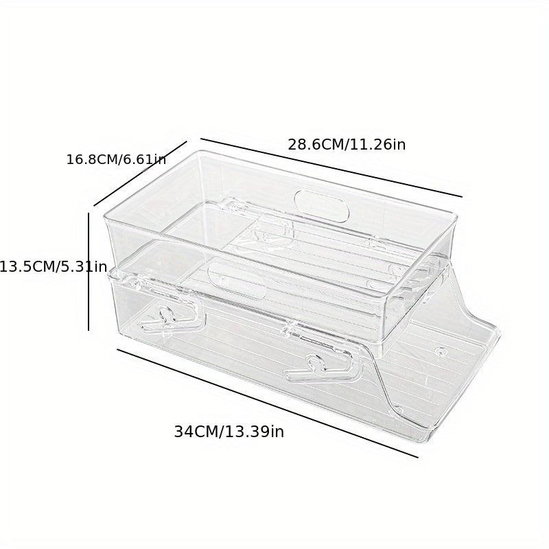 Foldable Refrigerator Beverage Organizer Double Layer Storage Rack