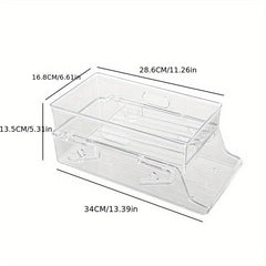 Foldable Refrigerator Beverage Organizer Double Layer Storage Rack